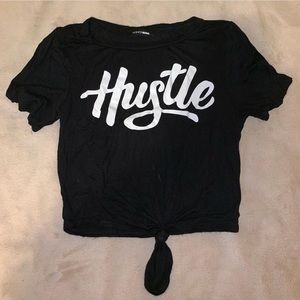 “hustle” crop top